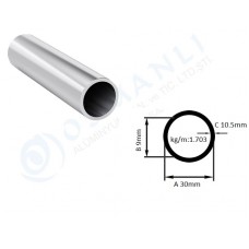 Alüminyum Boru Dış Çap 30mm X Et Kalınlık 10.5mm